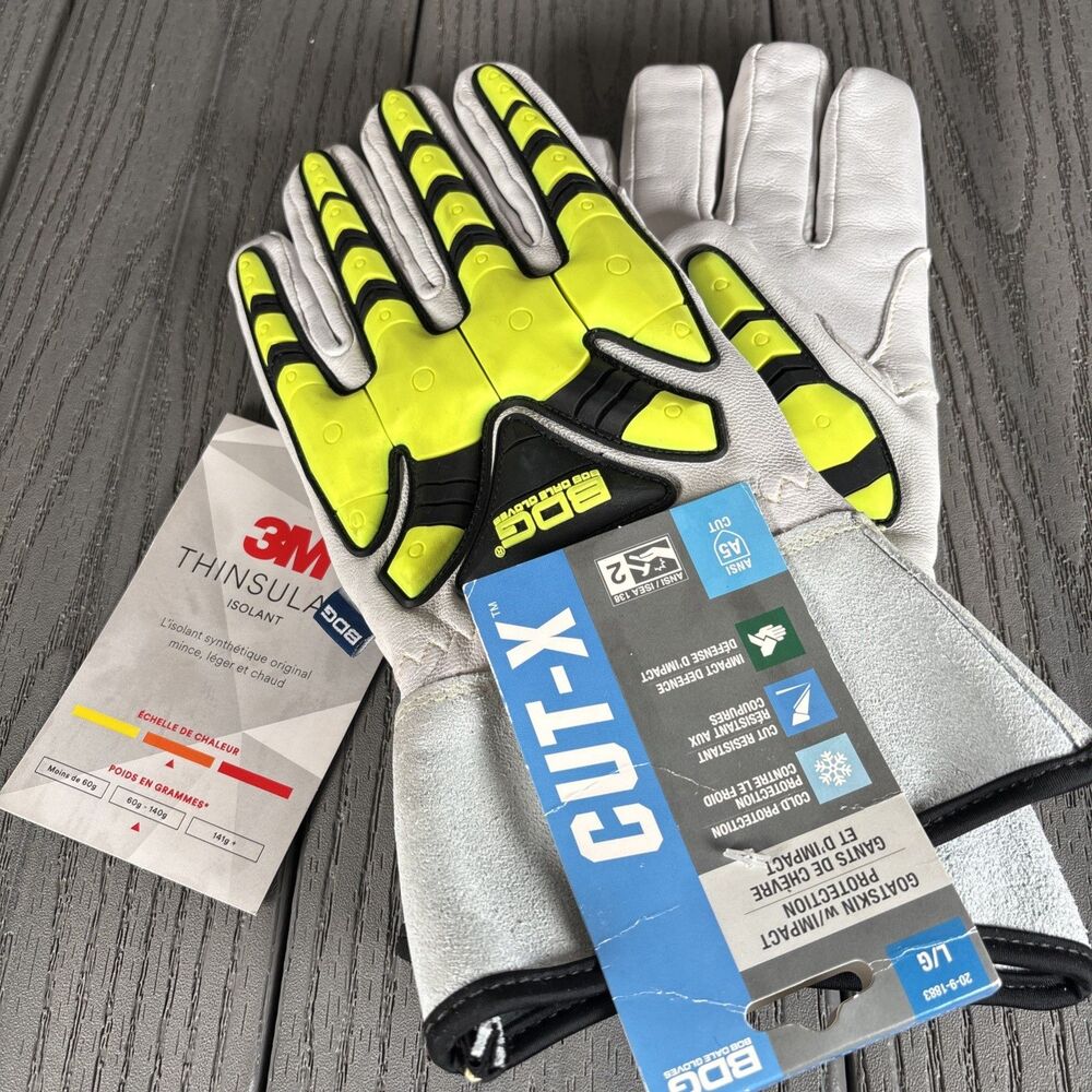 Bdg 20-9-1883-L Cut-Resistant Leather Gloves,  Cut Level A5 NEW W/Tags
